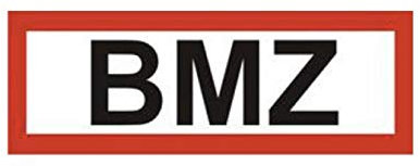 Schild BMZ Brandmeldezentrale selbstklebende Kunststoffplatte nach DIN 14406 von MBS-FIRE®