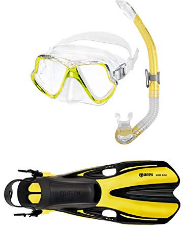 Mares Wahoo + Volo One Schnorchelset (gelb, L/XL (44-47))