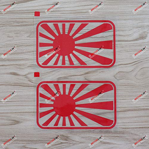 2X rouge 15,2 cm Drapeau du Soleil levant japonais Autocollant Vinyle Voiture Découpe sans fond Style b