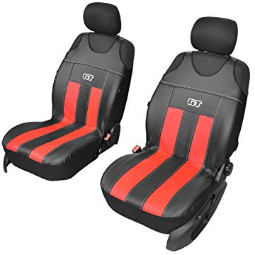 Sitzbezüge GT Kunstleder Universal mehrere Farben modernes Design geeignet für Seat Toledo vordere Sitze GT ROT