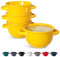 KooK Suppenschüsseln, französische Zwiebelsuppenschalen, Suppentöpfe, ofenfeste Schüsseln, Suppentassen, Keramikschalen, Geschirrspüler, Mikrowelle, 4 Stück, 510.3 g (Gelb)