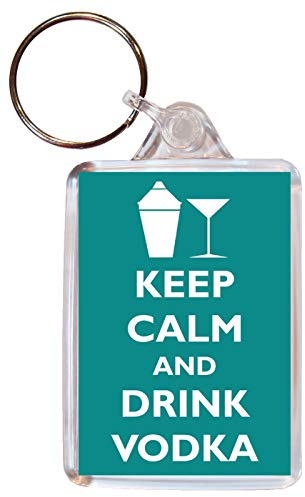 Keep Calm and Drink Vodka - Double Sided Large Keyring Key Ring Fob Chain Name Tag