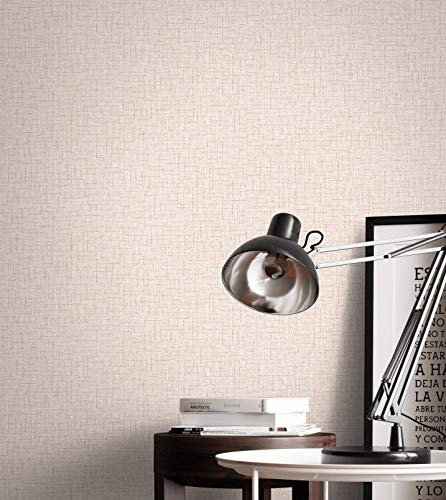NEWROOM Tapete Beige Vliestapete Struktur - Unitapete Uni Textil Einfarbig Modern inkl. Tapezier-Ratgeber