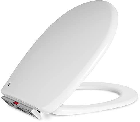 Uten WC Sitz, Antibakterieller Toilettendeckel, Harnstoff Harzmaterial, mit Absenkautomatik Klodeckel, Einfache Reinigung, Abnehmbarer Toilettensitz, Ovaler, Belastbarkeit von 150kg