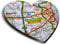 1 x Heart MDF Magnets - Aberdeen Scotland Travel UK GB Map 44012