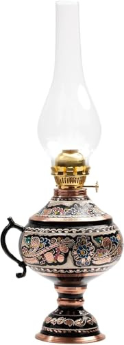 Handgefertigte Kupfer-Öllampe für den Innenbereich, 44 cm, Vintage-Hurrican-Laternen, dekorative Notfalllaternen für Stromausfälle, Lichter und dekorative Tischlampe, Weihnachtsgeschenk, Bauernhaus,