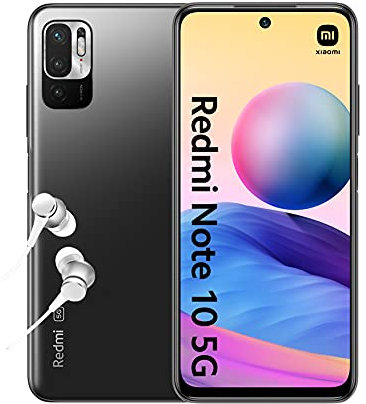 Xiaomi Redmi Note 10 5G Smartphone + Kopfhörer (16,51cm (6,5) FHD+ Display, 64GB Speicher, 4GB RAM, 48MP Triple-Rückkamera, 8MP Frontkamera, Dual SIM, Android 11) Grau - [Exklusiv bei Amazon]
