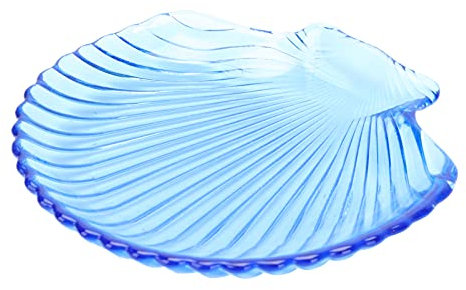 Cabilock Decoración De Pastel Marinera de Baratija de Cristal de de Ensalada de Alimentos de Joyería Accesorios Azul Bandeja Decoraciones De Pastel