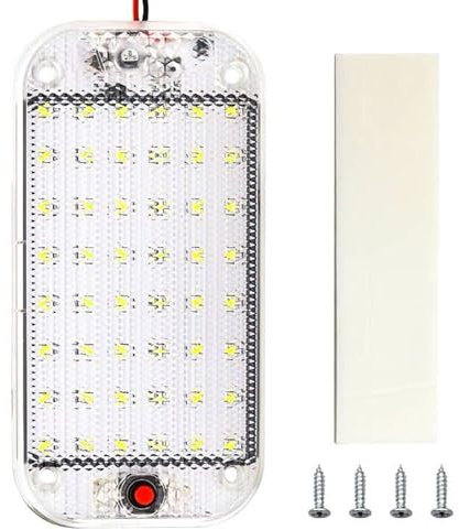 LED Auto Innenraumleuchte, 48-LED Super Bright Car Innenraumleuchte Panel mit ON/OFF Schalter für 12V-85V Caravan Motorhome Van Truck Lorry Camper Boat Dome Ceiling Lighting, Weiß