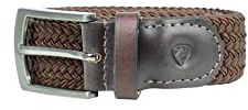 HY EQUESTRIAN Woven Elastic Belt - Brown - Large/X Large
