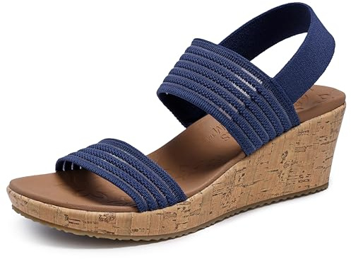 Skechers Women's Beverlee Sheer Luck Sneaker, Navy Engineered Knit Mesh, 5 UK