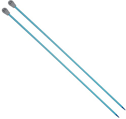 Coopay Aluminium Stricknadeln, 3,5 mm Gerade, 35 cm für Anfänger & Profis - Ideal für Pullover, Decken & Große Projekte