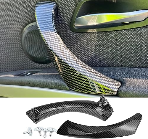 HommyFine Interior Door Handle Replacement for BMW 3 Series E90/E91 Car Inner Door Pull Handles Cover for BMW 3 Series 2004-2012 (Carbon Fiber Black, Left)