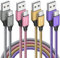 etguuds Câble USB C [1m Lot de 4], Câble USB C Charge Rapide Nylon Chargeur USB Type C Cable pour iPhone 15 Pro Max Samsung Galaxy S23 S20 S10 S10 fe S9 S8 A23 A40 A50