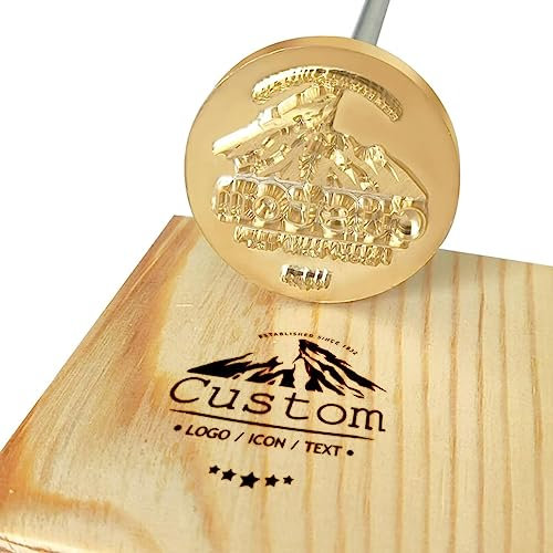 CUSMIZ Brennstempel für Holz, Personalisiert Stempel für Holz, Essen & Leder, Brotstempel für Eigenes Logo, Text & Foto, Personalisiert Brandeisen Lederwerkzeug mit Logo Name (8.9cm)