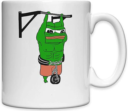 Gym Pepe The Frog Funny Swole Meme Weiße Keramiktasse Weiß One Size