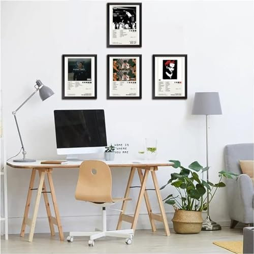 TOBIANG Playboi Poster Carti Musikalbumcover, signiert, limitiertes Leinwandposter (4er-Set) ungerahmt: 20 x 30 cm