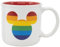 Elbenwald Pride Tazza con scritta Love e simbolo di Mickey nel design arcobaleno 400 ml 9 cm di altezza per gli appassionati di Disney Ceramica Bianca Rossa
