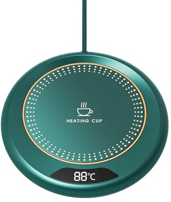 Smart Cup/Mug Warmer with 3 Temperature Setting, USB Beverage Warmer Plate with Auto Shut Off, Portable Size, Office Home Electric Cup Warmer Coffee Mug Warmer for Desk, for Coffee, Tea, Milk (Green)