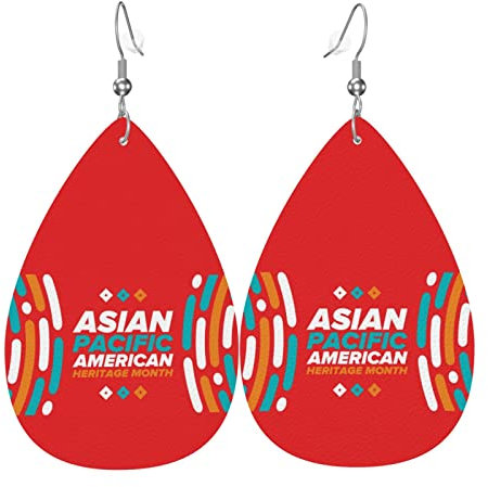 Ohrringe Monat Des Erbes Der Asiatisch-Amerikanischen Und Pazifischen Inselbewohner Baumeln Ohrringe Klassischen Leichte Leder Ohrringe Vintage Leder Ohrringe Für Einheitsgröße Frauen Schmuck