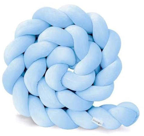 Cubstone Bettschlange Geflochten,Baby Kuschelkissen 1.5cm - flauschig Dekokissen Kinderzimmer Kinderkissen Zierkissen geflochten 100% Baumwolle Babybett Gestrickt Stillkissen Bettrolle Kissen(H,4m)