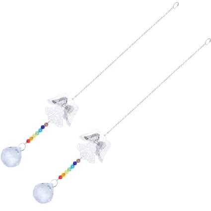 BESPORTBLE Weihnachtsdeko 2st Engel Kristall Anhänger Feng Shui Dekor Deckenleuchte H?ngen Dekor Hängender Kristall-sonnenfänger Prisma Hängend Schutzengel Weihnachten Künstlicher Kristall