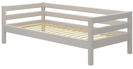 Flexa Classic Kinderbett 90x200 cm | Klassisches und skandinavisches Design | Hergestellt aus massiver Kiefer(Farbe: Grey Washed)