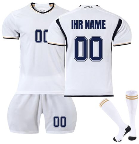 Generic Trikot Personalisiert Kinder Trikot mit Eigenem Namen & Nummer Fußball Trikots Shorts Socken Set für Kinder Erwachsene, Fussball Trikot Trainingsanzug Jungen Herren