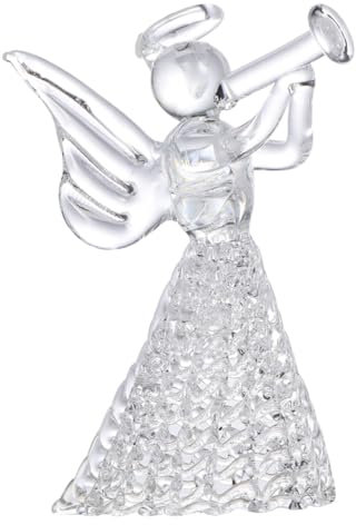 Yardenfun 1Pc Café Kerzenständer Piper Engel Statue Glasskulptur Europäischen Stil Kerzenhalter Kristall Kerzenhalter