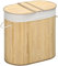 HOMCOM Panier à linge en bambou 100L avec 2 sections couvercle et sac amovible 62,5 x 37 x 60,5 cm - naturel