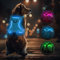 Light Up Dog Hundegeschirr Leuchtend LED Aufladbar - Leuchtgeschirr Leuchtend für Klein Mittelgroße Grosse Hund, Reflektierende Brustgeschirr Beleuchtetes Hundegeschirr, 4-Punkt Verstellbar,Blau,M