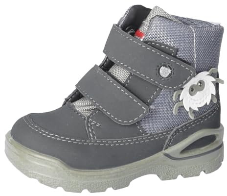 RICOSTA Jungen Winterstiefel JAN, Kinder Lauflernschuhe, Weite: Weit, lose Einlage, Sympatex, Blinklicht, Grigio/Graphit (450), 28 EU