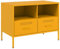 vidaXL Meuble TV, Armoire de Télévision avec Pieds, Support Télé avec Rangement Salon Salle de Séjour, Jaune Moutarde 68x39x50,5 cm Acier