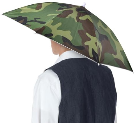 Paraguas de manos libres | Paraguas de protección UV con banda elástica | Sombrilla ajustable para golf, camping, jardinería al aire libre, camuflaje, Siehe Beschreibung