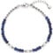 JEWELS BY LEONARDO Armband Anjana, Arm-Schmuck aus silberfarbenem Edelstahl, aufgereihte Glasperlen in dunklen blau-tönen und weißen Imitationsperlen, 18,5-21,5 cm Länge, Schmuck Damen, 024312