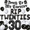 JeVenis Rip Twenties Luftballons Rip to My 20s Luftballons Gothic Geburtstag Dekoration Tod für meine 20er Banner Begräbnis für meine Jugend 30. Geburtstag Dekoration