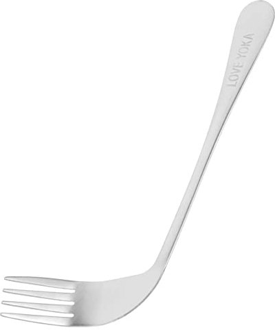 WATIIFUFU Fourchette Robuste Pour Gaucher Couverts Pour Handicapés Vaisselle Coudée Fourchette Pour Personnes Âgées Aide À Manger Portable