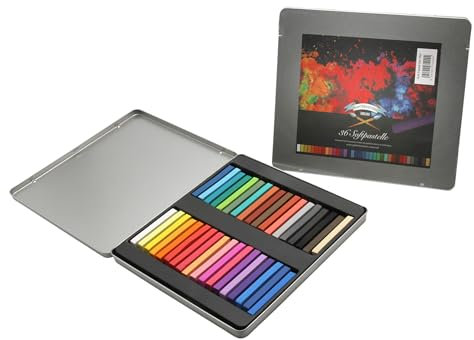 Paintersisters® Soft-Pastellkreide Set – 36er & 72er Metallbox, Hochwertige Pigmentierung, Künstlerqualität (36er)