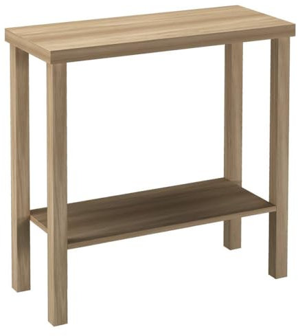 URBNLIVING 2-Tier Wooden Narrow Console Side Table, Entryway Hallway Furniture, Slim Storage & Display Table with Open Shelves, Sturdy Construction, Contemporary Finishes, Ideal for Home and Office