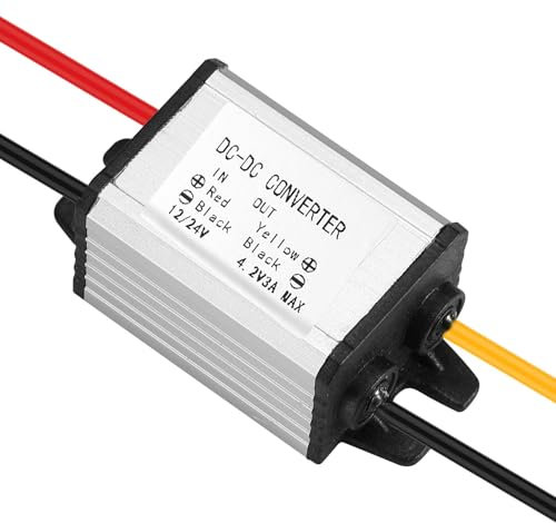 Xdingjiala Convertidor de tensión CC 12V/24V a 4,2V 3A Convertidor de voltaje CC 8-30V a 4,2V 3A 12,6W Max Transformador step-down para robótica, motor, LED
