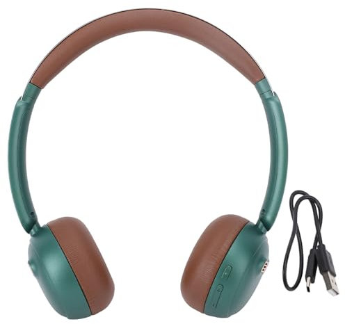 Oreilet Over Ear Headphones Wireless, Retro Noise Cancelling Headphones Stylish Y2K Headset for Boys Girls Kids Adults, BT 5.4 School Headset, Comfortable, Portable (Green)