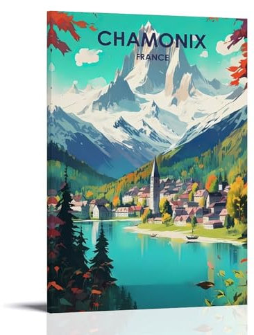 ouweri Chamonix France Poster, Vintage-Stil, Reiseposter für Schlafzimmer, 40 x 60 cm