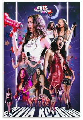 Maqiae Olivia Poster Rodrigo Music World Tour Retro Vintage Cover Für Zimmer, Ästhetische Leinwand-Wandkunst, Schlafzimmer-Dekor Poster 12x18inch(30x45cm)