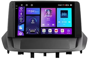 9 Android 15 Pantalla Táctil Radio 2 DIN Coche Pantalla para Renault Fluence 1 2009-2017 con Enlace Espejo/GPS/FM/BT/Ventilador de refrigeración/Reproductor Multimedia(2+32G)
