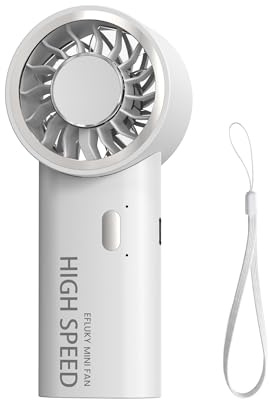 efluky Handventilator, Mini Hochgeschwindigkeits-Ventilator, USB wiederaufladbar mit 5 Geschwindigkeitsstufen, Tragbarer Handventilator & Tischventilator für Zuhause, Büro, Schlafzimmer, Outdoor