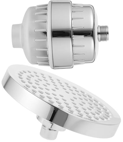 Cabilock Filtro Ducha Antical con Sistema de Filtración Múltiple Cabezal Giratorio para Agua Dura Ducha y Purificada Recambio para Cabezal Roto