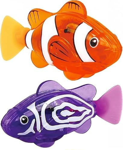 OIXYAZ 2PCS Robo Fish,Elektronischer Haustier Fisch, Schwimmen Roboter Fisch Spielzeug für Katzen, Elektrisches Fischspielzeug, Katze Interaktives Haustierspielzeug Schwimmen Baby Bad Spielzeug