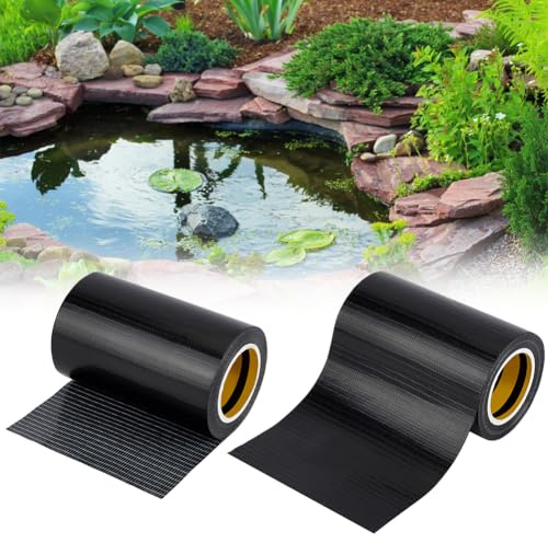 BENECREAT 2 Rolls Pond Liner Repair Patches, 32.8ft×3.9inch/10m×100mm Pond Liner Seam Tape, Self-Adhesive Waterproof Repair Patch for Garden, Ponds, Fish Ponds, Water Features Liner Leak Repairing