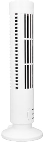 Alomejor Ventilador de Torre sin Aspas USB 2 Velocidades Ventilador de Refrigeración Silencioso para Oficina en Casa, Torre Portátil para Escritorio Piso Dormitorio Equipo de Estudio Verde (WHITE)