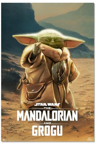 Grupo Erik Star Wars The Mandalorian and Grogu Baby Yoda Poster Kunstdruck | Poster Deko Wohnzimmer oder Deko Schlafzimmer - Deko Zimmer - Größe 61 x 91 - Offizieller Star Wars Fanartikel